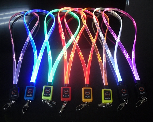 Promotional Lasing Flat Fiber Led Lanyard