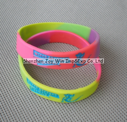 Rubber Wrist Band,Debossed Color Filled Logo