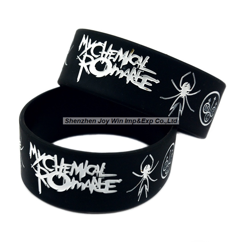 Debossed Filled Ink Silicone Bracelets My Chemical Romance Star Bracelet