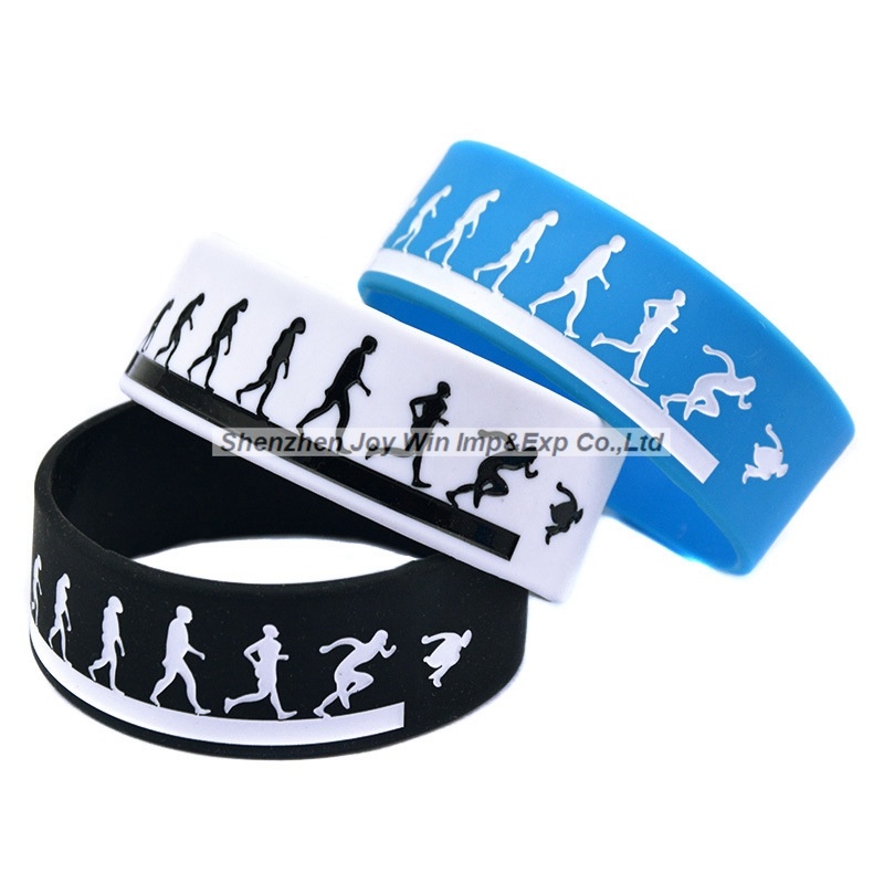 Debossed Filled Ink Silicone Bracelets Parkour Silicone Wristband