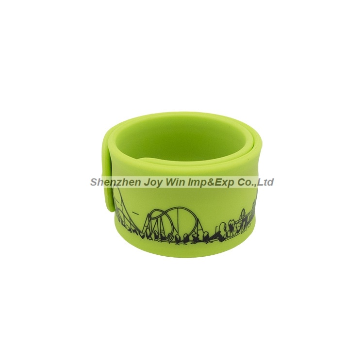 Promotional Silicone Slap Bracelets, Silkscreen Silicone Band