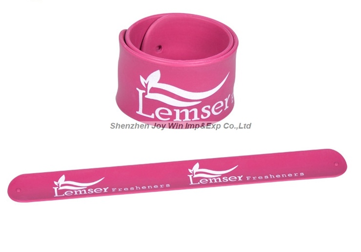 Promotional Silicone Slap Bracelets, Wide Wristband