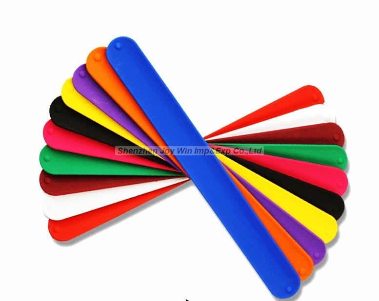 Silicone Wide Silkscreen Slap Bracelets for Advertising