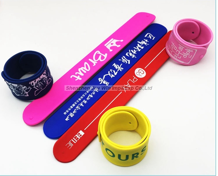 Hot Selling Promotional Silicone Slap Bracelet for Wholesale