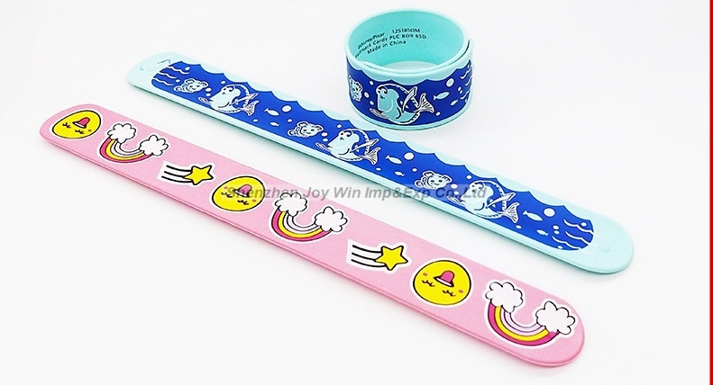 Promotional Fashionable Cmyk Printing Silicone Slap Bracelets