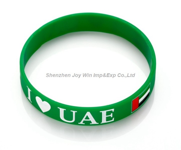 Silicone Wrist Band, Debossed Filled Color Promotional Bracelets