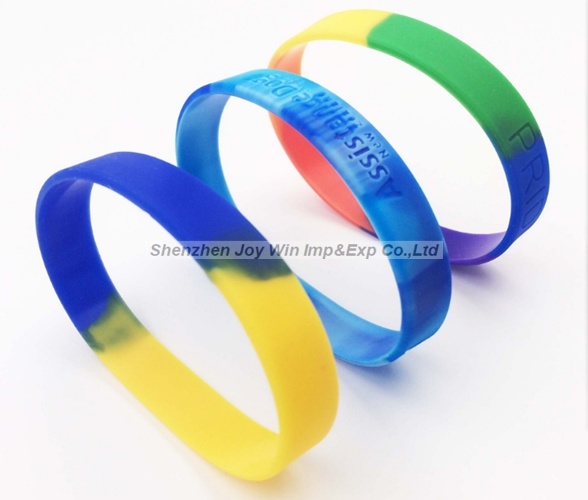 Segment+Debossed Silicone Wristband for Sport Team