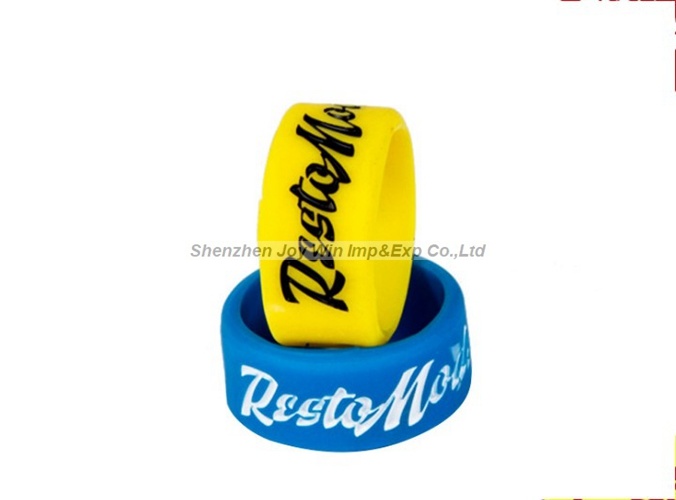 Promotional Figured Debossed Filled Silicone Bracelets