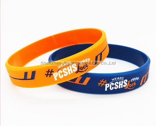 Debossed Filled Color Silicone Bracelet for Gift