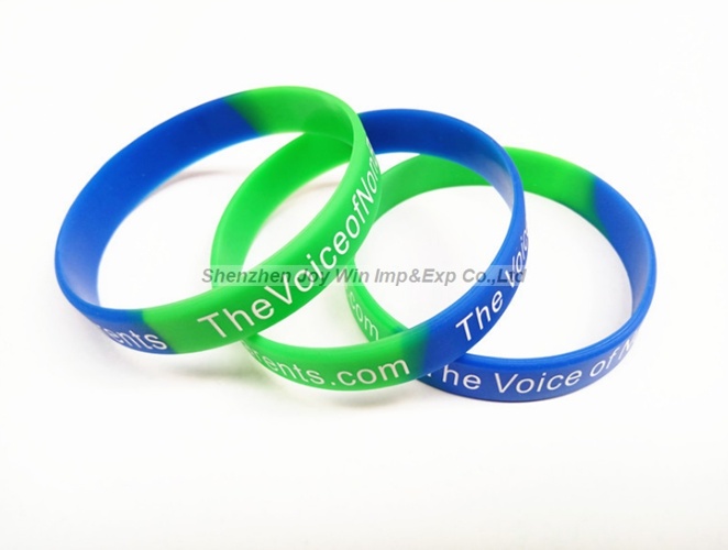 Embossed Imprint Rubber Bracelets for Business Promotion