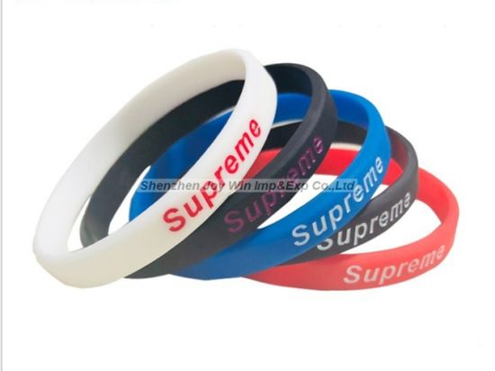 Promotional Customized Debossed Filled Logo Advertising Slim Wristband