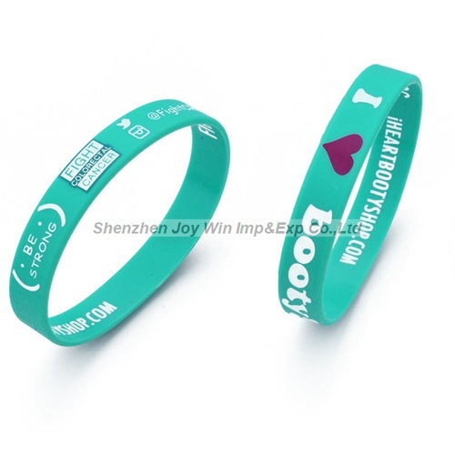 Promotional Silicone Bracelets Silkscreen Customized Logo