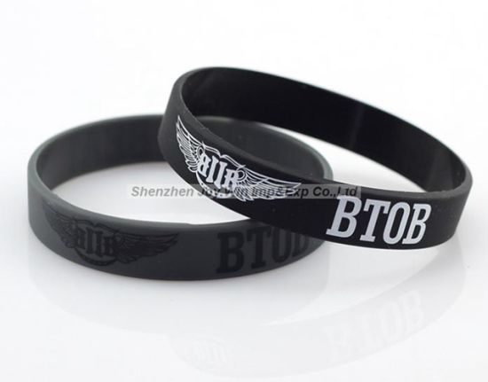 Promotional Silicone Wrist Band Customized Customer Logo With Imprint Advertising Wristband