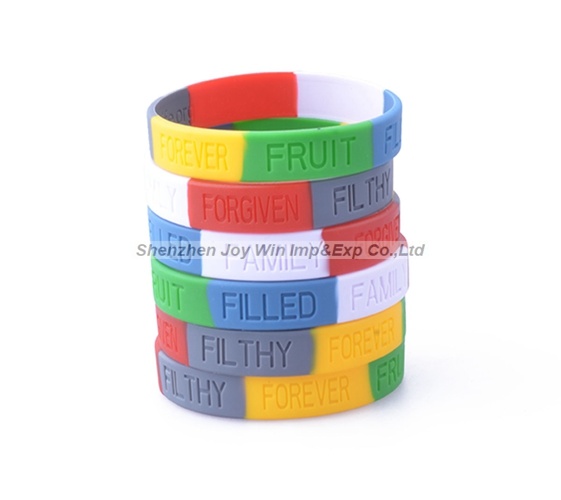 Promotional Segment Debossed Silicone Bracelets