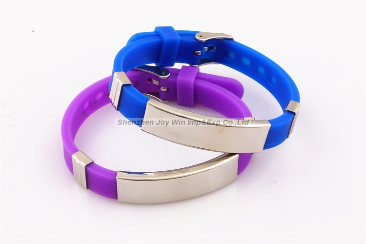 Promotional Adjustable Silicone Metal Bracelet for Basketball Sport