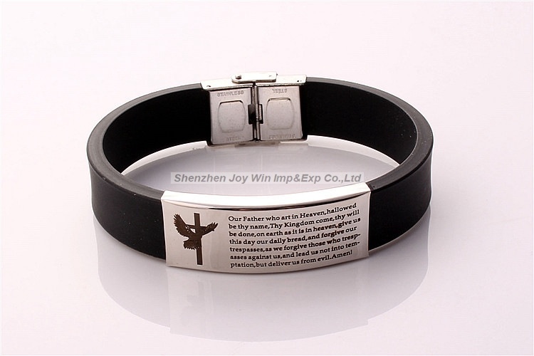 Fashion Stainless Steel Cross Saint Bracelet for Man