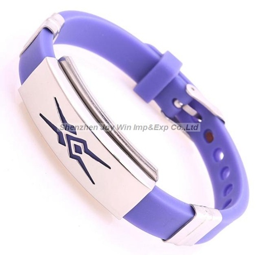 Promotional Adjustable Buckle Metal Silicone Bracelet