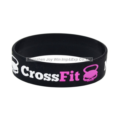 Promotional Debossed Filled Wide Silicone Bracelet