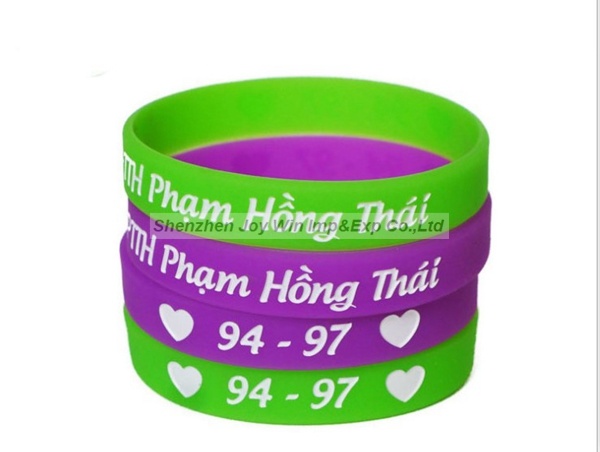 Promotional Debossed Filled Silicone Bracelets for Kids