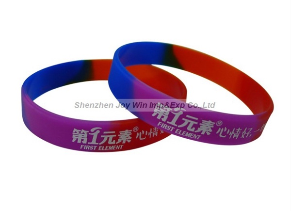 Promotional Segment Debossed Silicone Bracelets for Kindgarten