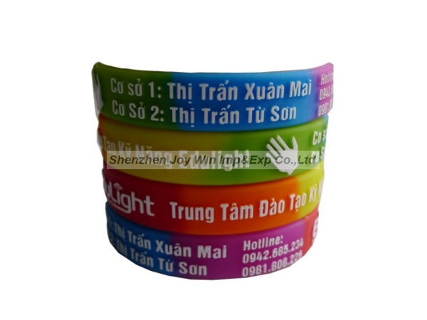 Promotional Segment Embossed Silicone Bracelets for Children