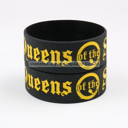 Promotional Round Customized Wide Silicone Bracelets