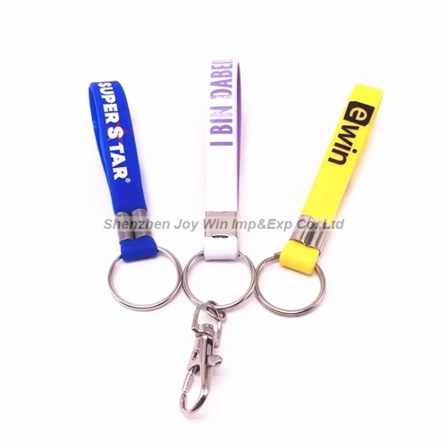 Promotional Debossed Filled Silicone Wristband Key Tag