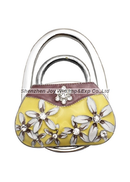 Promotinal Hand Painted Bag Hanger, Foldable Enamel Purse Hanger