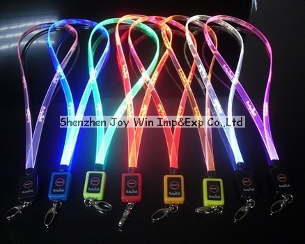 Promotional Lasing Flat Fiber LED Lanyard