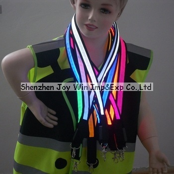 Promotional Pure Color Flat Fiber LED Lanyard Sdc15833