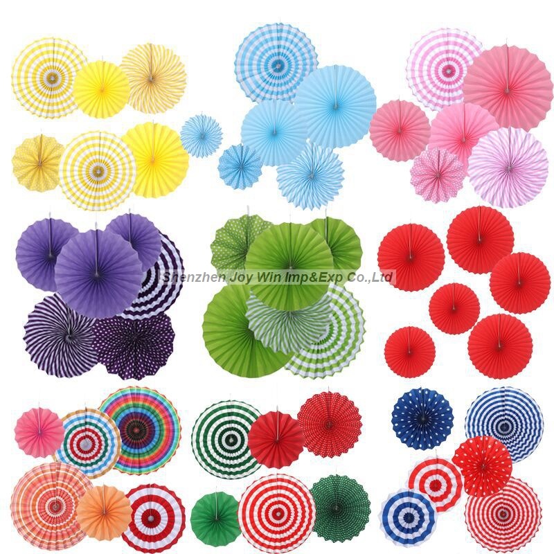 6PCS/Set Paper Fan Birtday Decoration for Party Supplies