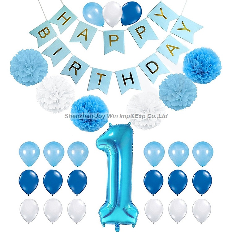 Happy Birthday One Year Old Kid Birtyday Decoration Party Supplies