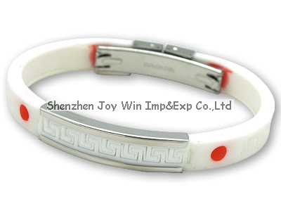 Silicone Bracelet with Metal Clip